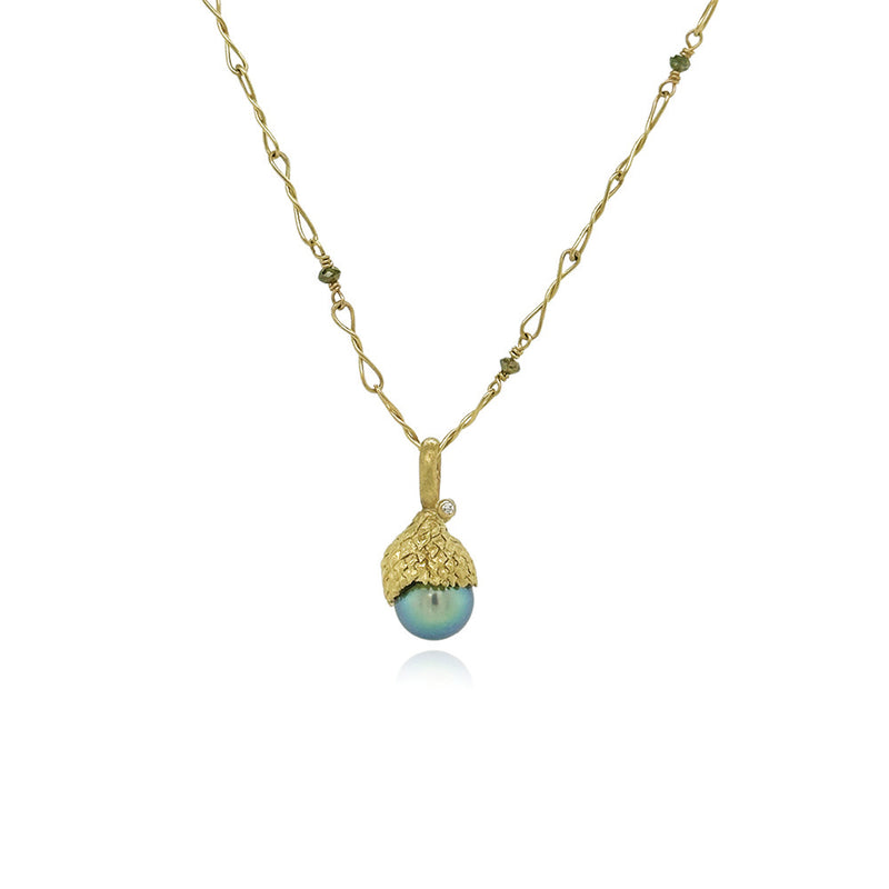 Tahitian Pearl Pendant with Acorn Top