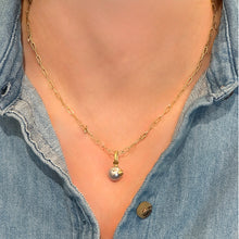 Akoya pearl pendant with hand-fabricated flower and bail and white diamond, 0.01ct. Pendant is 3/4" L x 3/8" diameter. ***CHAIN SOLD SEPARATELY***