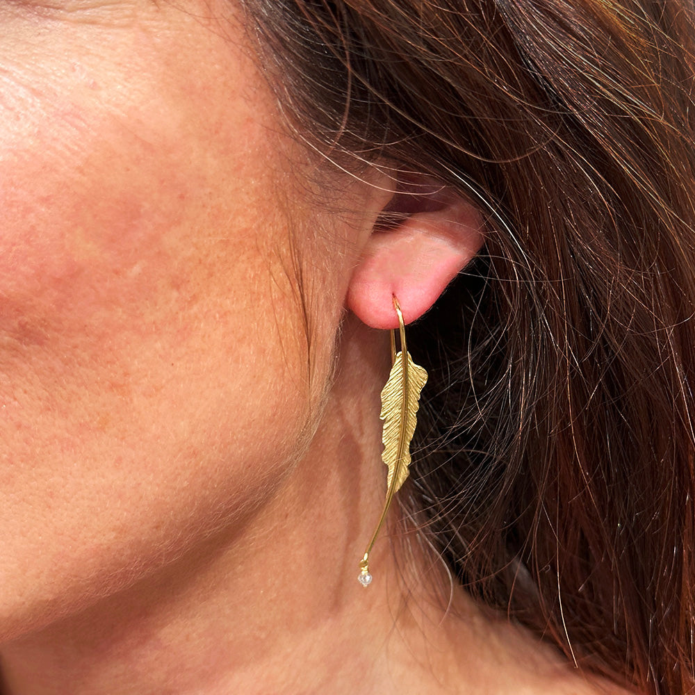 broken leaf earrings