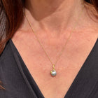 Light Grey Tahitian Pearl Pendant with Shells