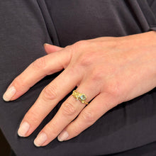 octopus ring with green sapphire and diamond