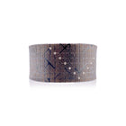 Wide "Grid" Cuff in Sterling Silver and Platinum