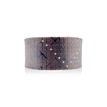 Wide "Grid" Cuff in Sterling Silver and Platinum