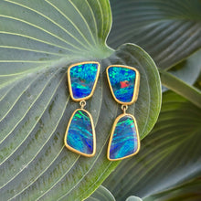 Double Australian Boulder Opal Drop Earrings
