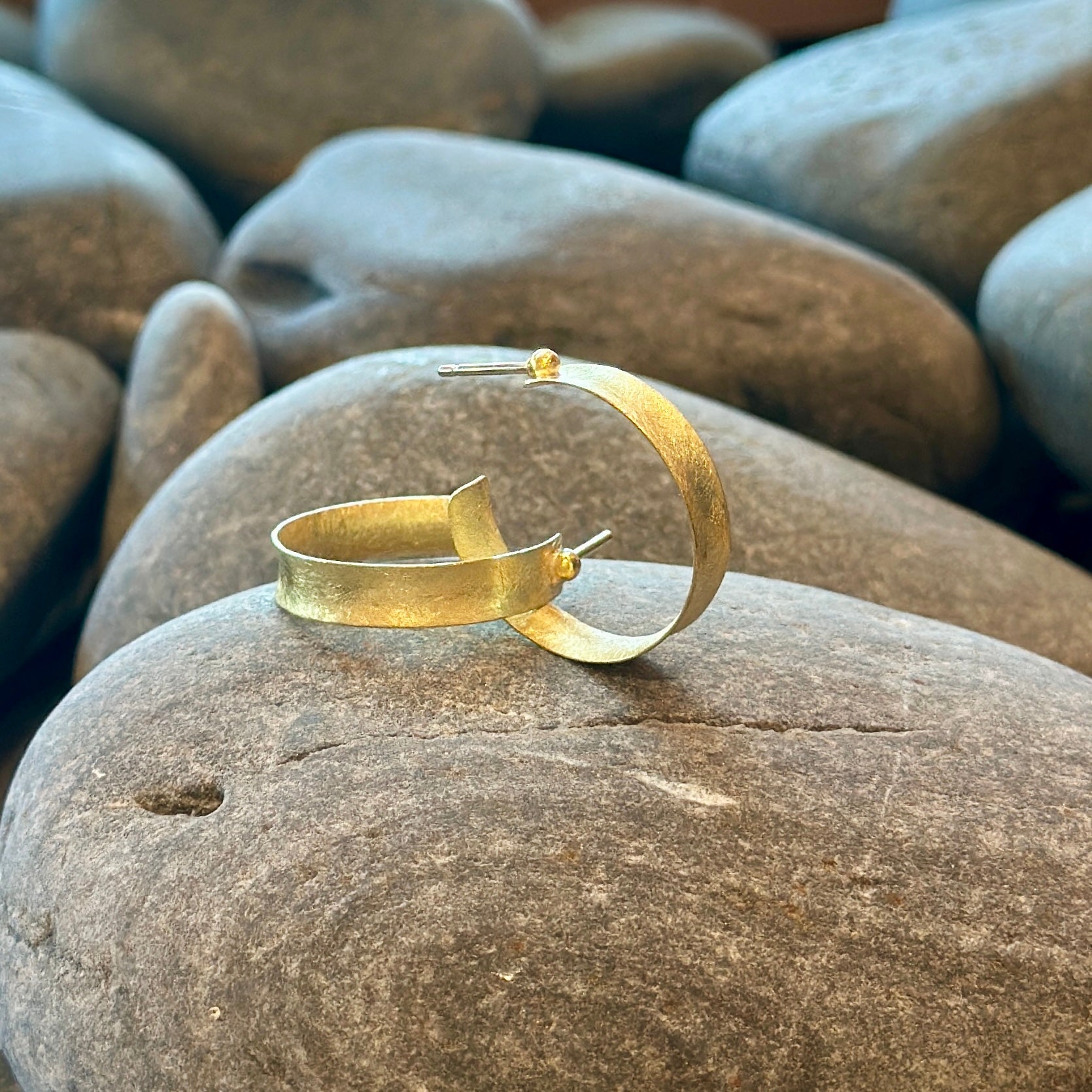 Large Narrow Concave Hoop Earrings