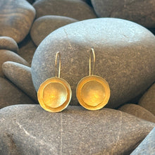 Double Gold Disc Reflector Earrings