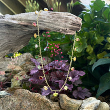 Segment Necklace with Mixed Colored Gemstones