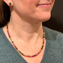 mulit-tourmaline facetted rondelle necklace
