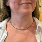 Faceted Oval Grey Diamond Bead Necklace