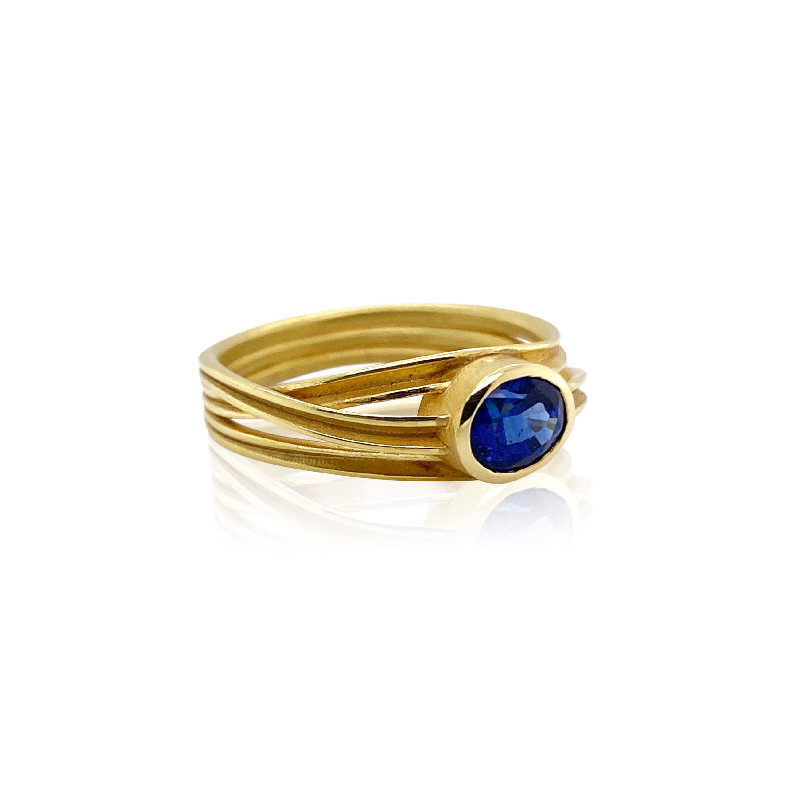 3-Wrap Ring with Blue Sapphire