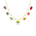 Mixed Cut Rainbow Gemstone Necklace