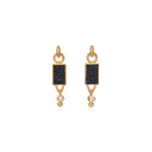 rectangular drusy drop earrings with diamonds