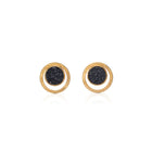 round black drusy earrings with outer cirlce