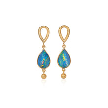 tear drop boulder opal earrings