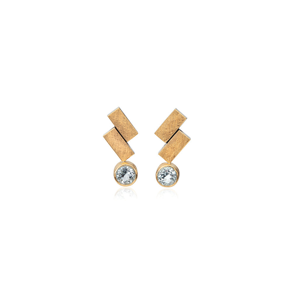 zig zag earrings with aquamarines