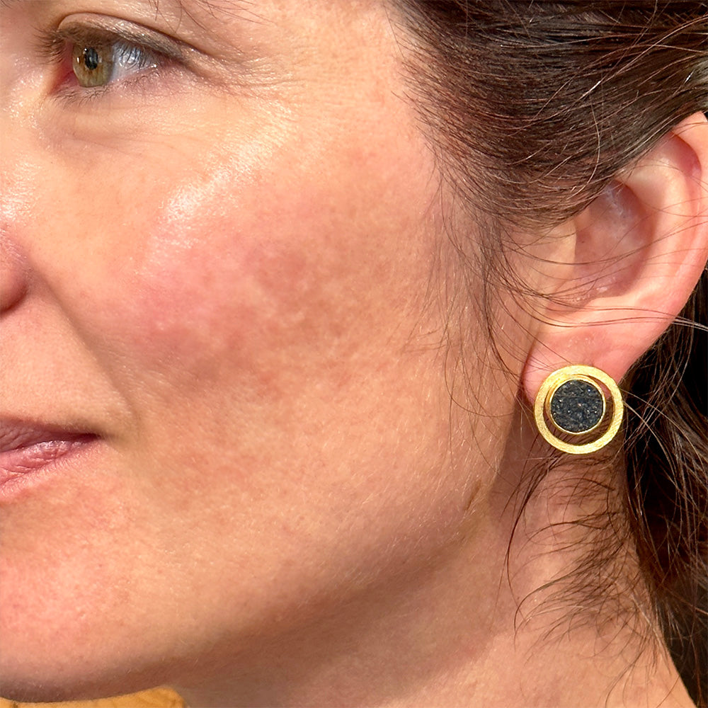 Round Drusy earrings with circles