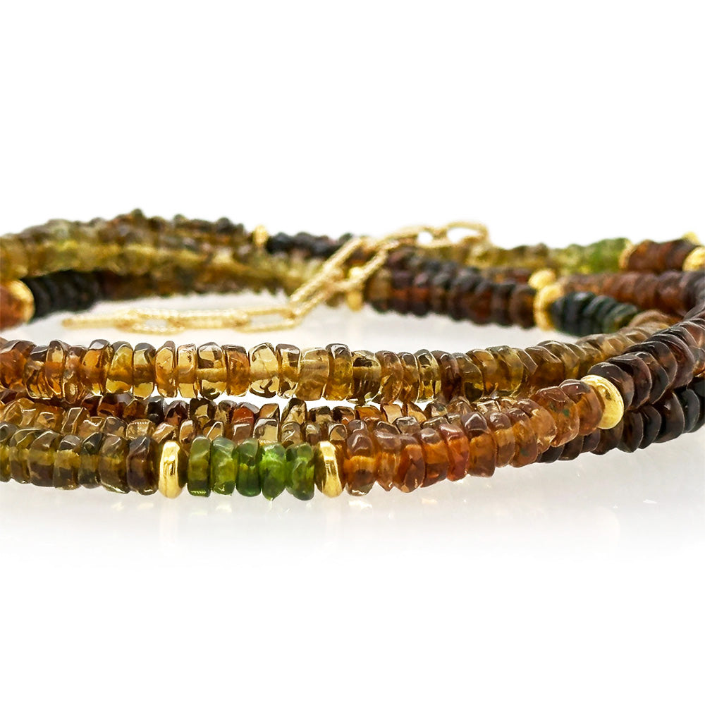Autumn Tourmaline Wrap Bracelet/Necklace