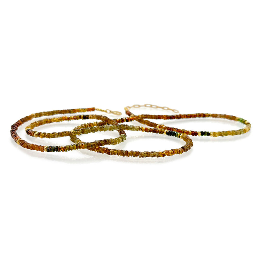 Autumn Tourmaline Wrap Bracelet/Necklace