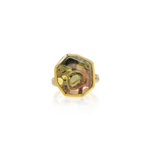 bubble bi-colored tourmaline ring