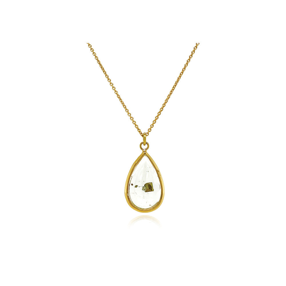 quartz pendant with pyrite inclusions