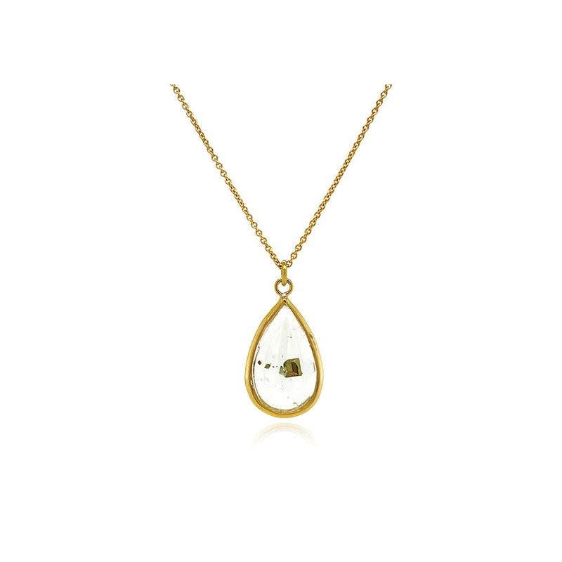 Quartz Pendant with Pyrite Inclusions