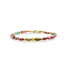 Multi-color tourmaline "pebble" bracelet