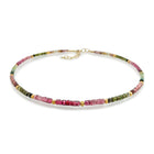 Multi-Color Faceted Tourmaline Rondelle Necklace