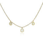 3 stationary polki diamond necklace