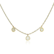 3 stationary polki diamond necklace