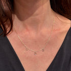 3 stationary polki diamond necklace