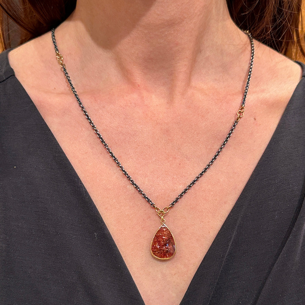 copper rutile pendant