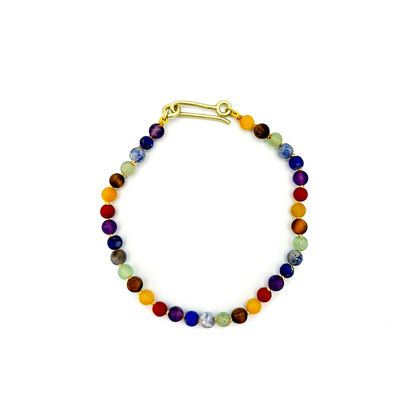 Chakra 4Mm Bracelet with 14K Green Gold