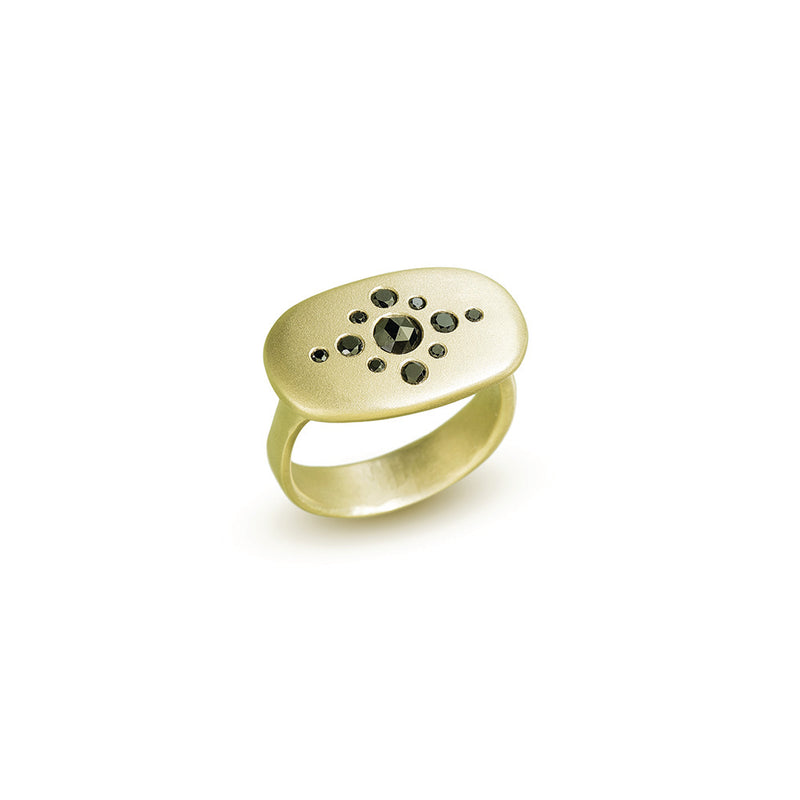 Arun Sawad Ring with Black Diamonds
