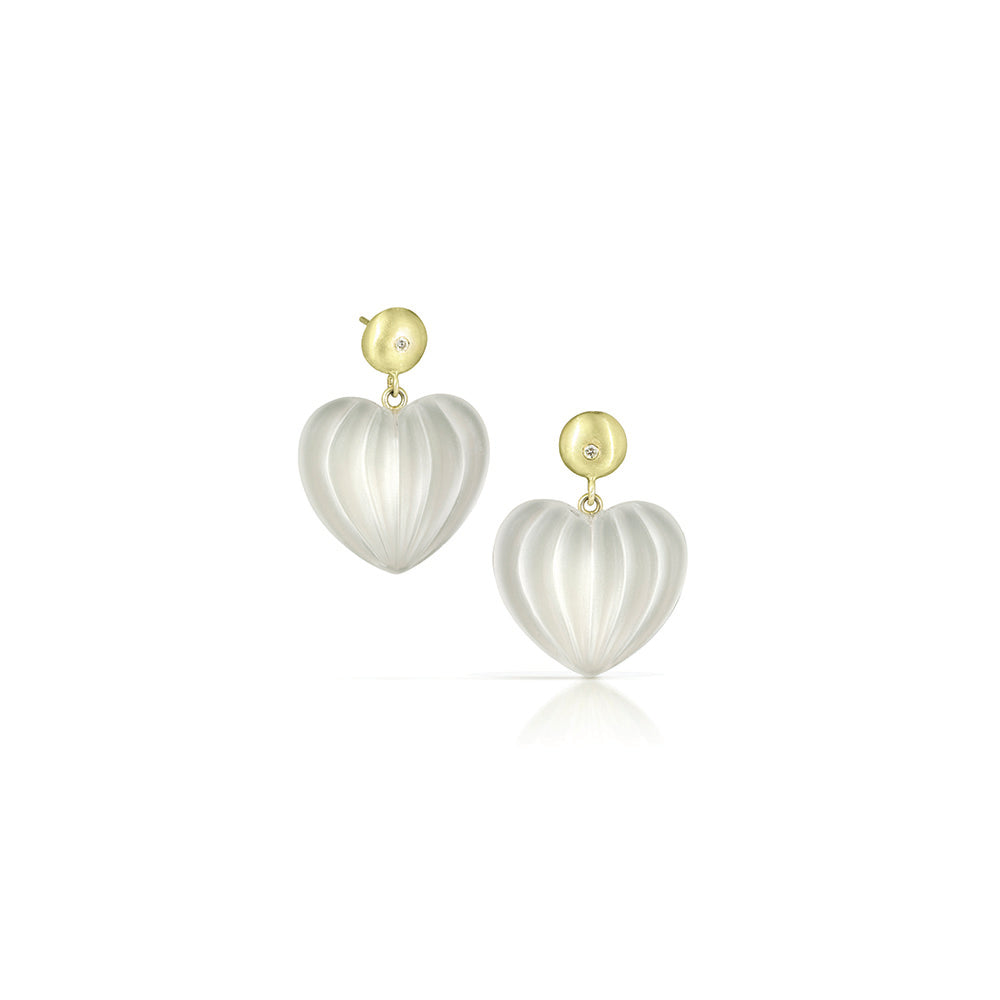 gourd earrings with quartz
