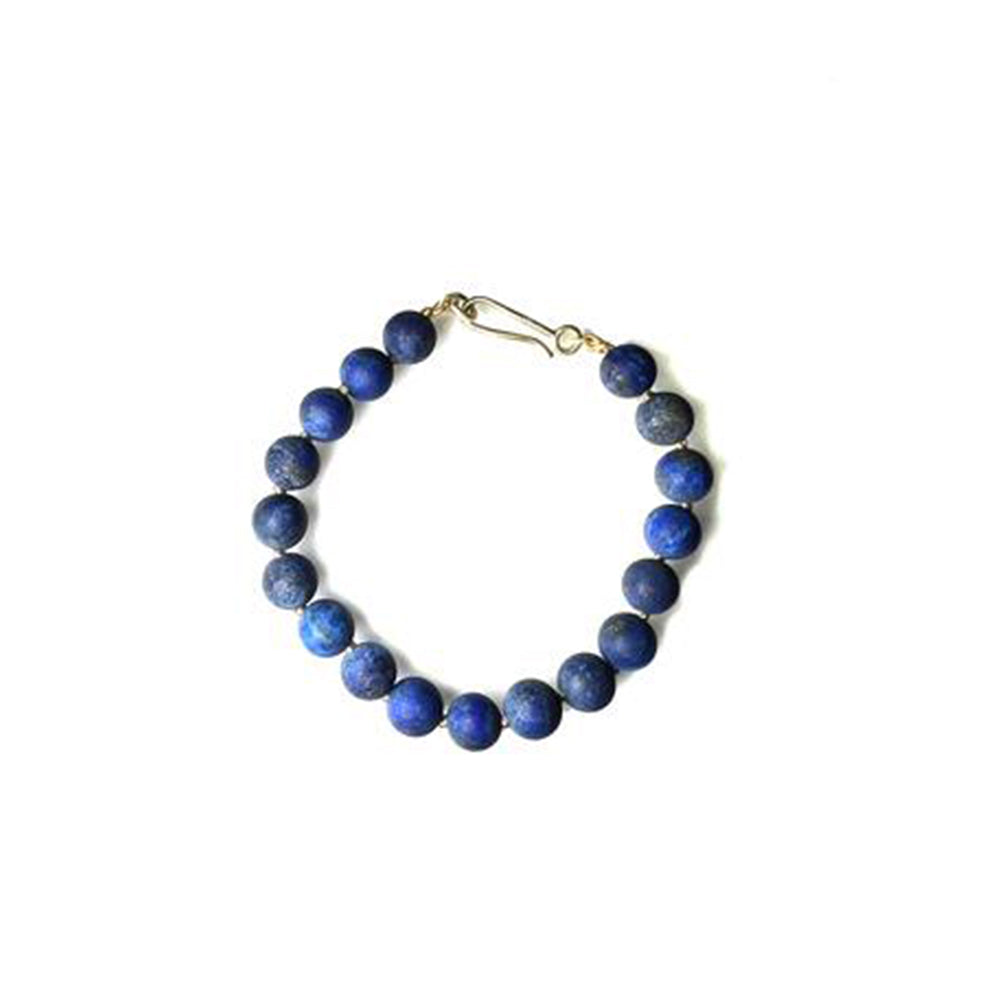 Lapis Lazuli bracelet with 14k green gold clasp