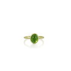green tourmaline cabochon ring