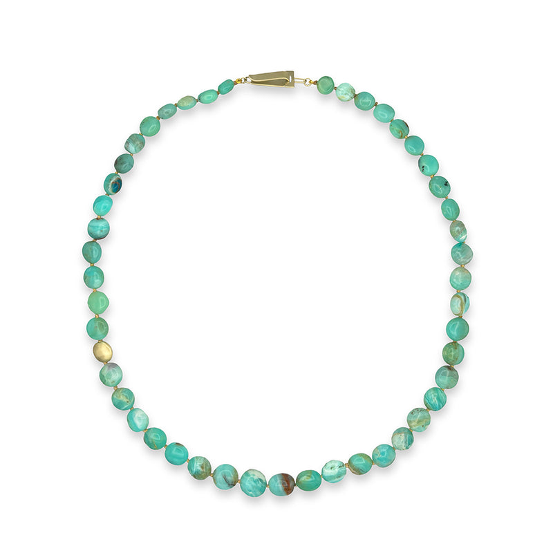 Peruvian Opal Necklace with 14K Green Gold Clasp