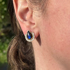 Victoria Studs with Labradorite and Diamonds