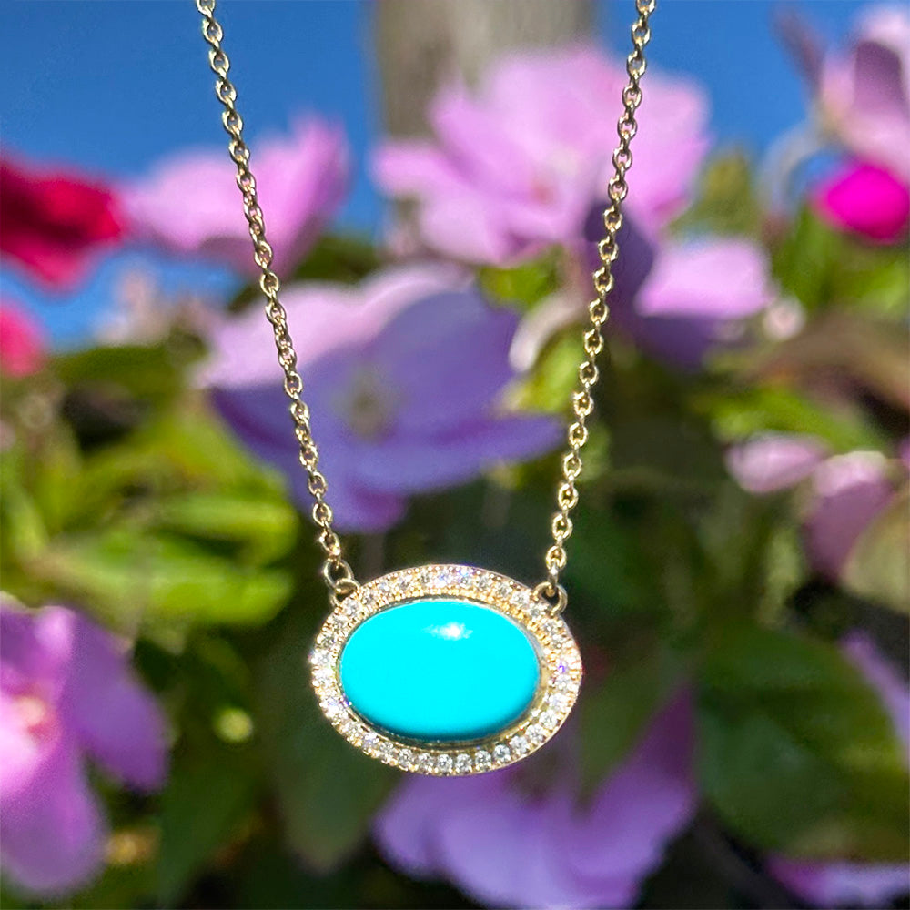 Aurora Pendant with Turquoise and Diamonds