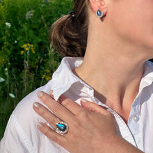 Victoria Studs with Labradorite and Diamonds