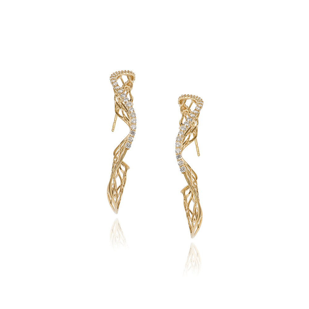 Large Canyon Hoop Earrings with Diamonds