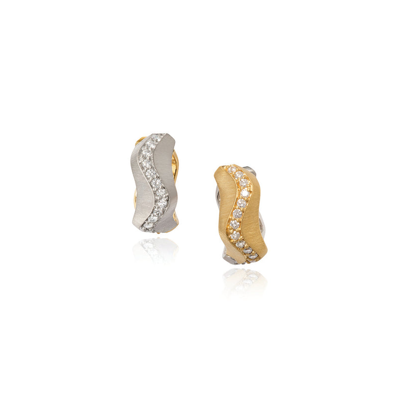 Spur Huggie Earrings with Diamonds