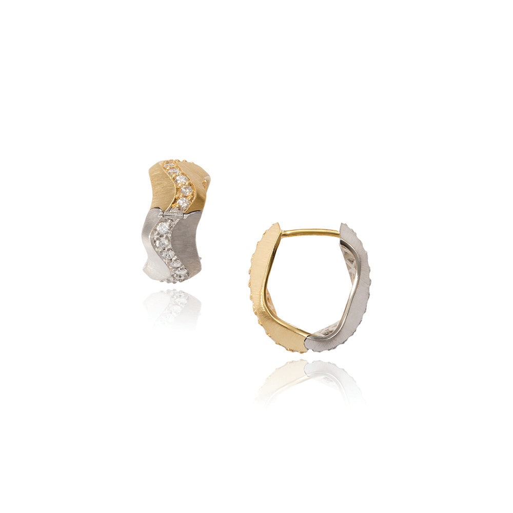 Spur Huggie Earrings with Diamonds