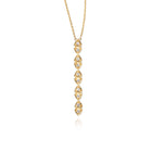 Emory diamond drop necklace, 0.7 cttw, on an 18k yellow gold chain that is adjustable to 21" long. Diamond drop is 2" long x 1/4" wide (5cm x 6mm). 