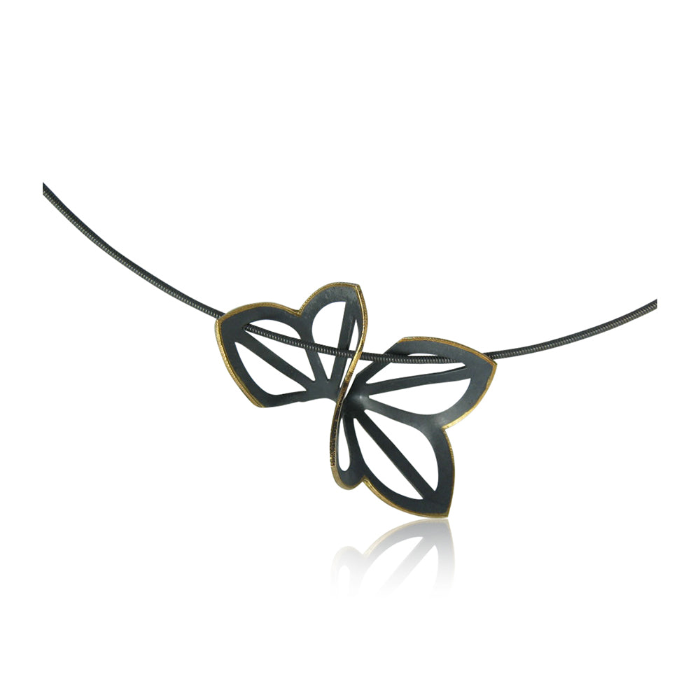 Anise Fold Necklace in Sterling Silver and 18K Gold