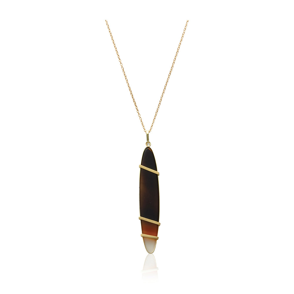 Montana Agate oval pendant (back)