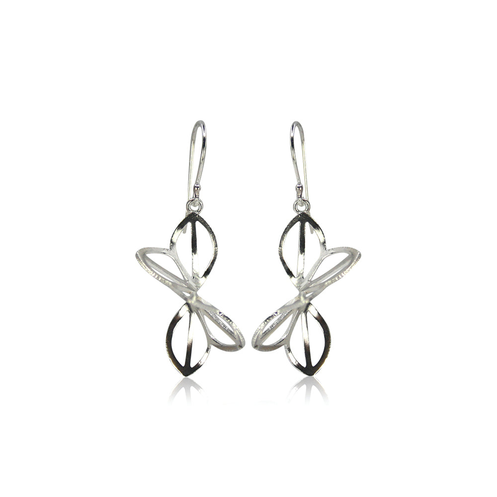 medium anise fold earrings in bright silver