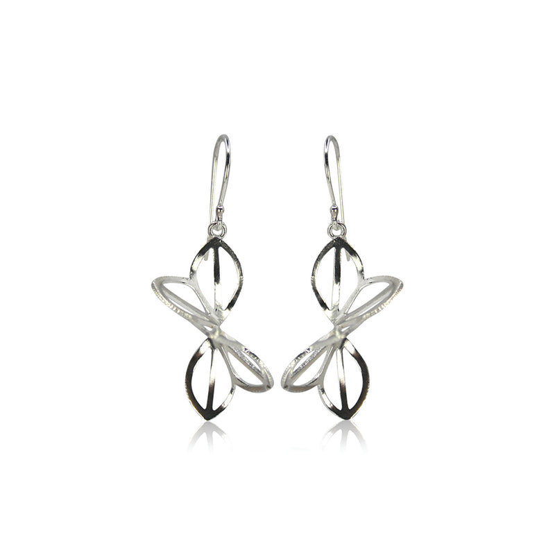 Medium Anise Fold Earrings in Bright Sterling Silver