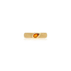Pear-shaped Mexican fire opal (8 x 5mm) ring in recycled 14k yellow gold, ring size 6.