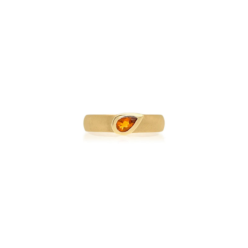 Pear-Shaped Mexican Fire Opal Ring